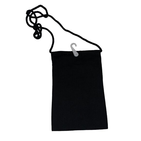 Halloween Inspired Woven Small Crossbody Bag Black  Lightweight Zipper Closure - Picture 3 of 3